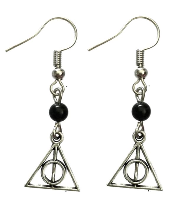 Örhängen Dödsrelikerna Silver Onyx Deathly Hallows Harry Potter
