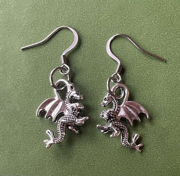 Earrings - Dragon - Silver