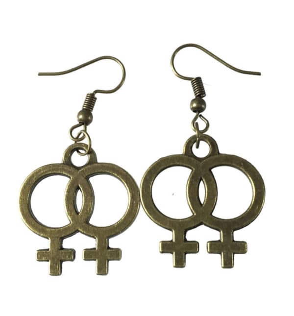 Örhängen Pride Gay Brons Kvinnosymbol Feminism