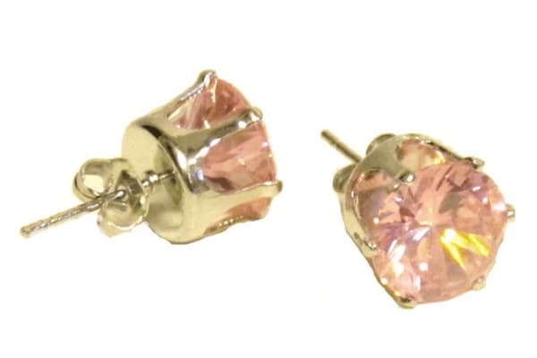 Bling øredobber - rosa stein