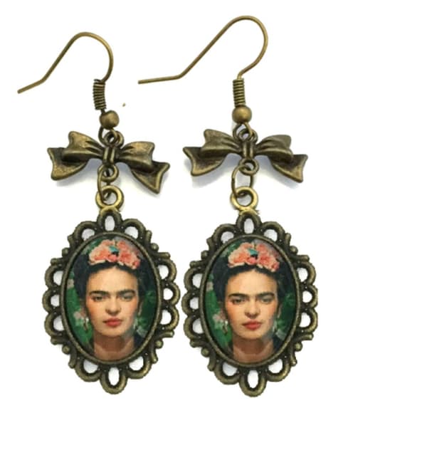 Earrings - Frida Kahlo - Bow - Bronze