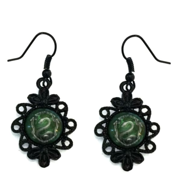 Earrings - Slytherin - Harry Potter - Black