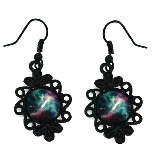 Earrings - Galaxy - Nebula - Multi - Black