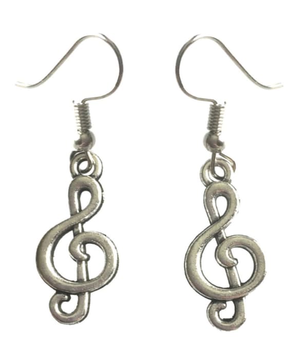 Earrings - G-clef - Silver
