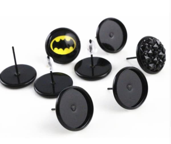 Earrings - Spiderman - Black