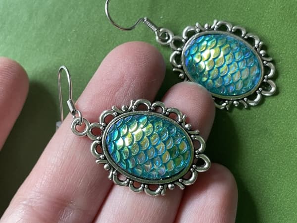 Earrings - Scale - Dragon - Turquoise