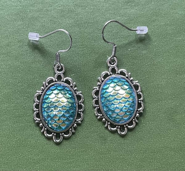 Earrings - Scale - Dragon - Turquoise