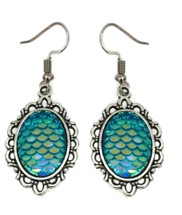 Earrings - Scale - Dragon - Turquoise