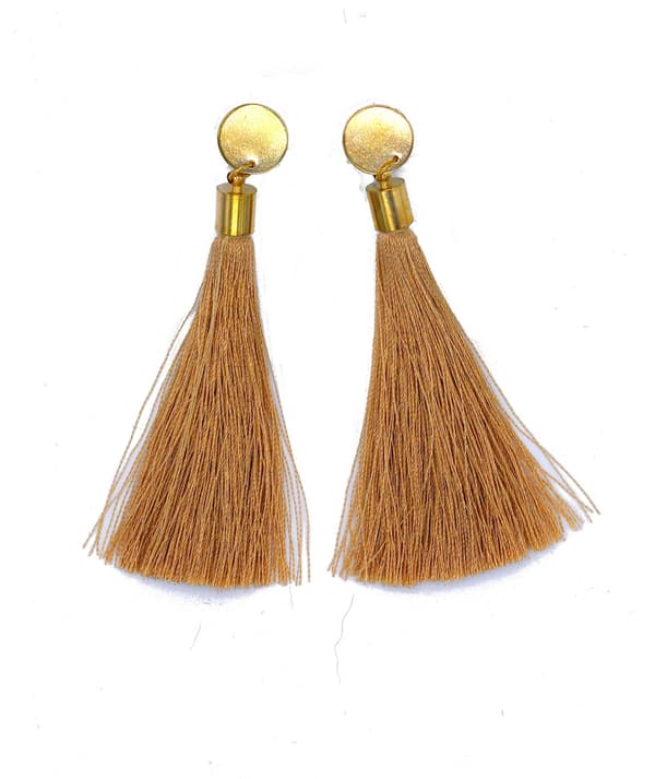 Tassel øreringe - Beige