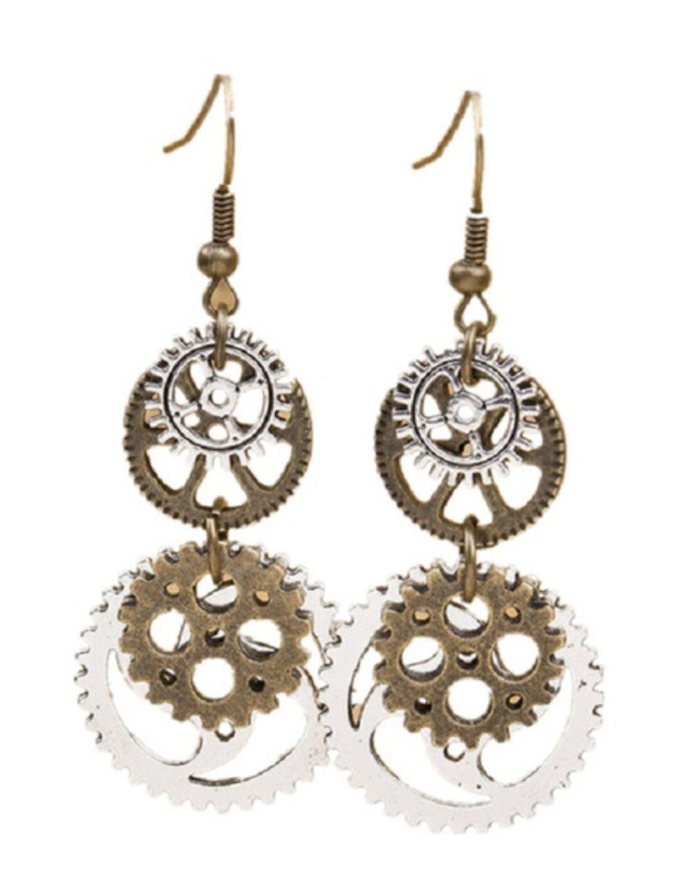 Earrings - Steampunk - Cogs - Nuts