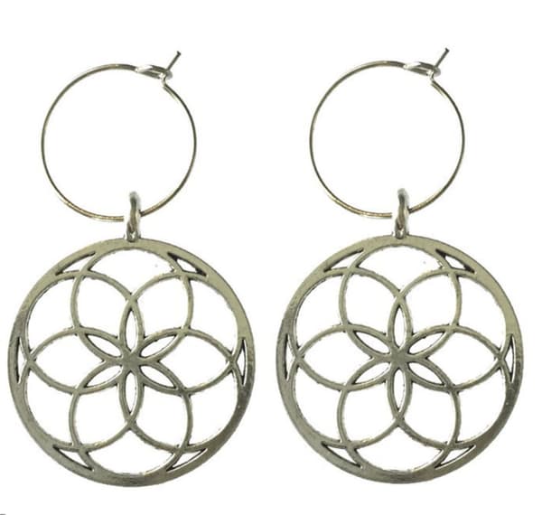 Earrings - Creoles - Seed of Life - 2 cm