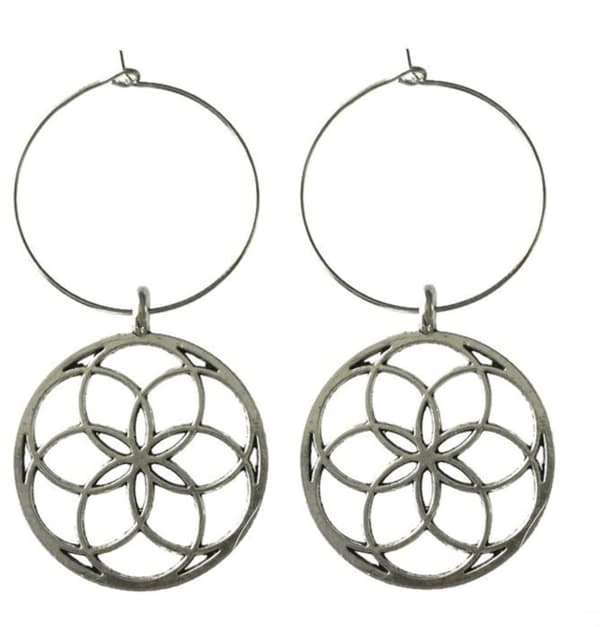 Earrings - Creoles - Seed of Life - 3 cm