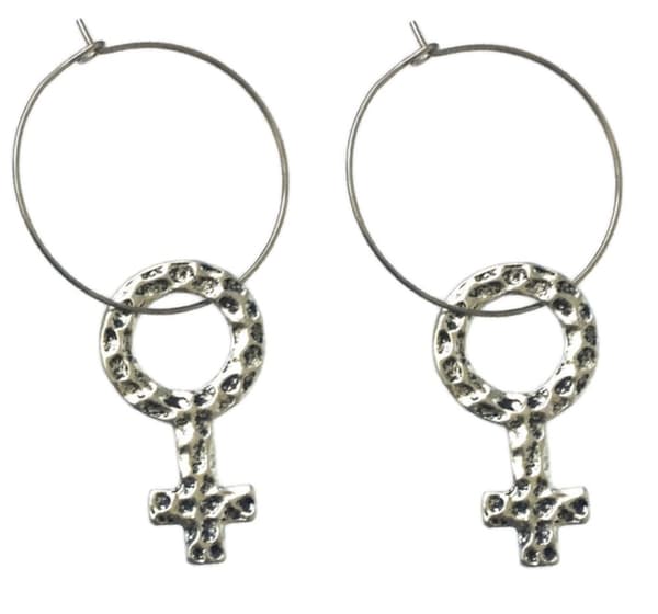 Earrings - Creoles - Female Symbol - Large - 3 cm