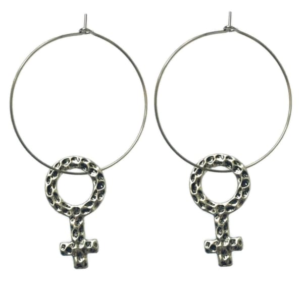 Earrings - Creoles - Female Symbol - Large - 5 cm