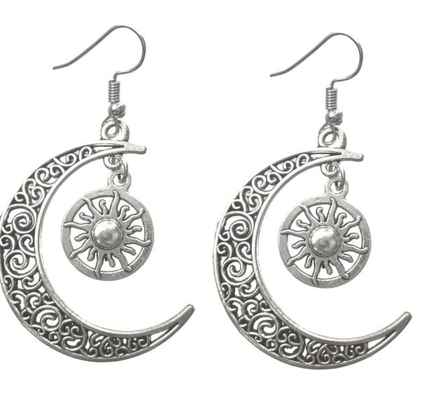 Earrings - Crescent Moon - Sun