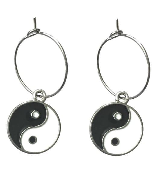 Örhängen Creoler Yin Yang Kraft Symbol Hoop Ringar