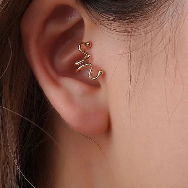 Fake Helix Tragus Piercing Öron Örhänge Ear Cuff utan Hål Silver
