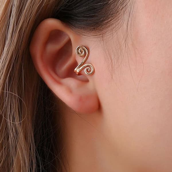 Falsk helix tragus piercing øre øreringe øre manchet uden huller sort