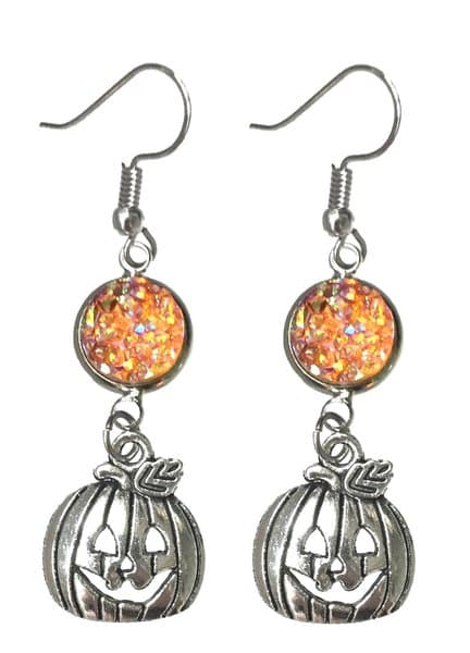 Earrings - Pumpkin - Orange - Glitter