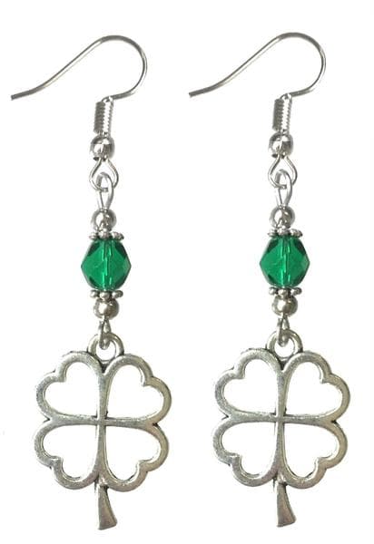 Earrings - Four leaf clover - Bead - Green