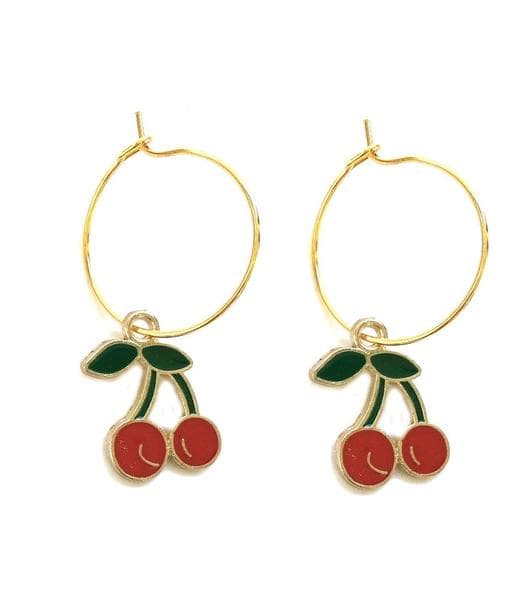Earrings - Creoles - Cherries
