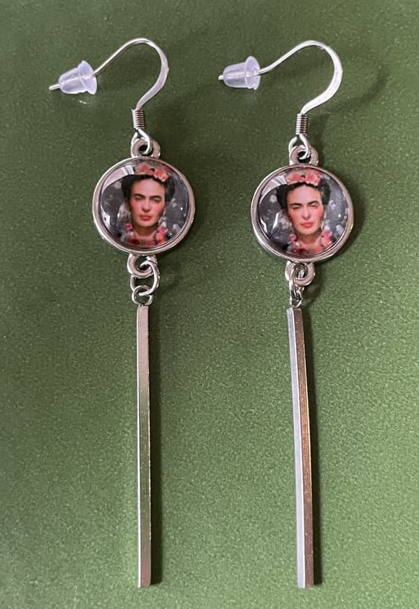 Earrings - Frida Kahlo - Stainless steel - Stick