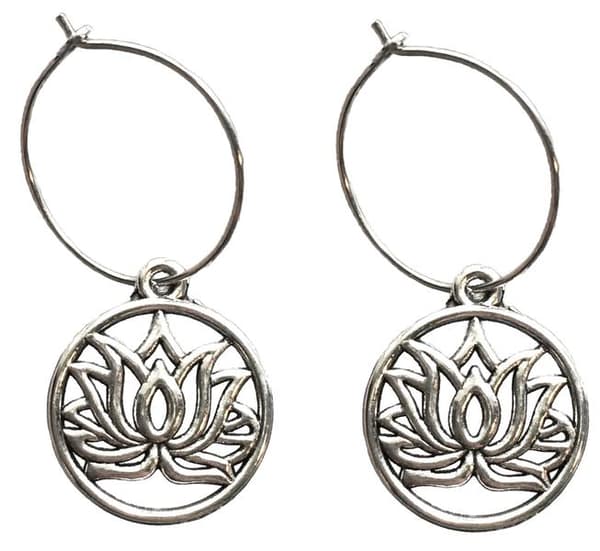 Earrings - Creoles - Lotus Flower - Large