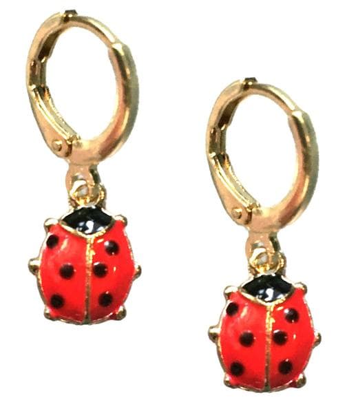 Earrings - Creoles - Ladybugs - Gold