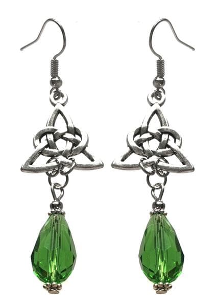 Earrings - Celtic Knot - Drop - Green