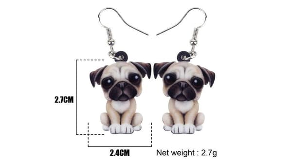 Earrings - Pug - Acrylic