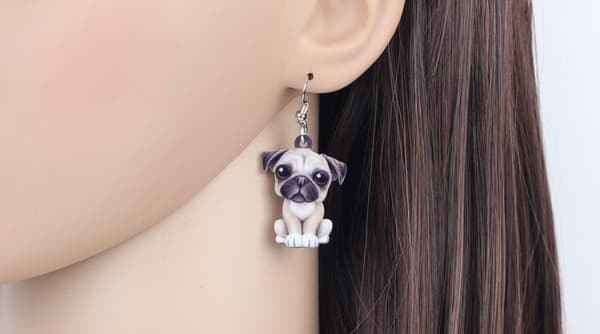 Earrings - Pug - Acrylic