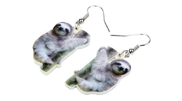 Örhängen Sengångare Sloth Djur Regnskog