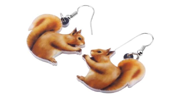 Örhängen Ekorre Höst Squirrel Djur