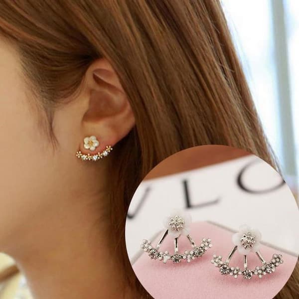 Earring tops studs Daisy flower two sided