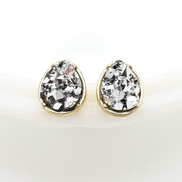 Durzy rock lava crystal shinning stone earring stud waterdrop