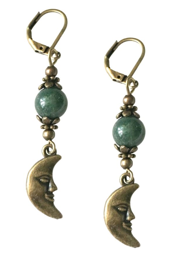 Örhängen Måne Mossagat Crescent Moon Pagan Symbol