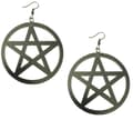 Pikkukuva 1 / 2: Earrings - Pentagram - Acrylic - Black - Oversize - Black Hooks
