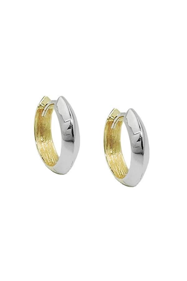 Hoop Earrings Two Tone 9k Gold - GL431450