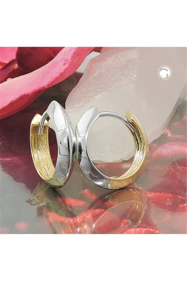 Hoop Earrings Two Tone 9k Gold - GL431450
