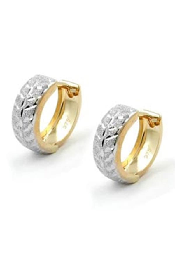 Hoop Earrings Diamond Cut 9k Gold - GL431056