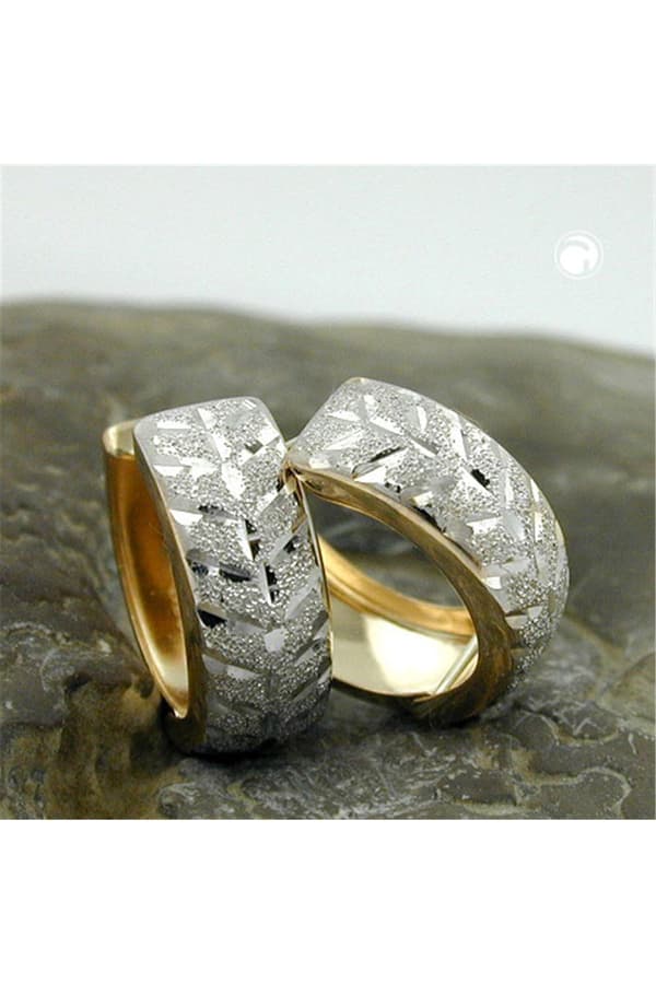 Hoop Earrings Diamond Cut 9k Gold - GL431056