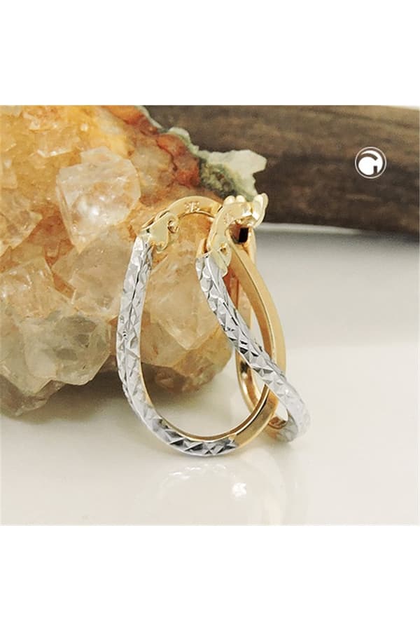 Hoop Earrings Diamond Cut 9k Gold - GL431435
