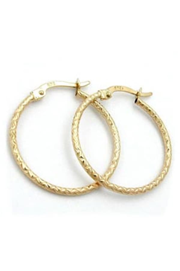Hoop Earrings Diamond Cut 9k Gold - GL430983