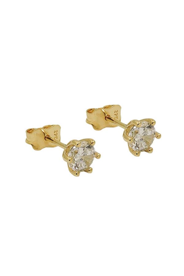 Stud Earrings 5mm White Cubic Zirconia 9k Gold - GL431398