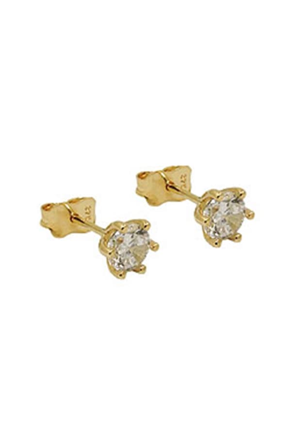 Stud Earrings 5mm White Cubic Zirconia 9k Gold - GL431398