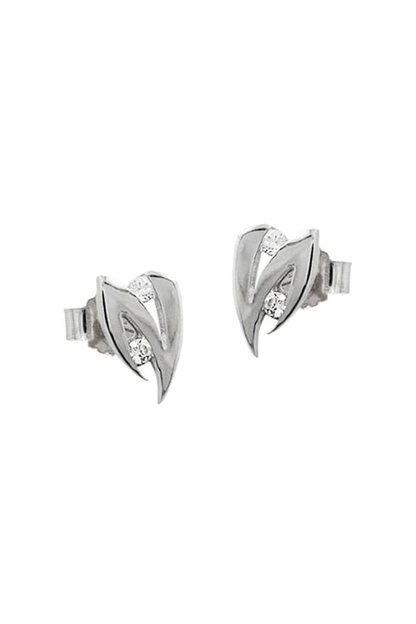 Stud Earrings 8x5mm White Cubic Zirconia 14k White Gold - GL430731