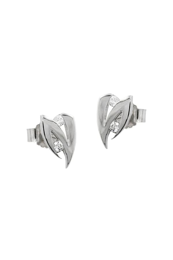 Stud Earrings 8x5mm White Cubic Zirconia 14k White Gold - GL430731