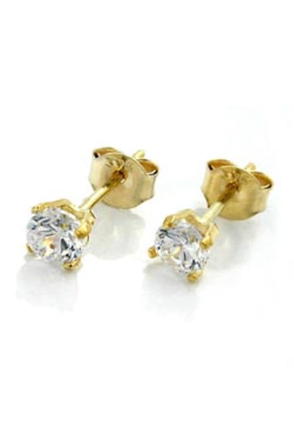 Stud Earrings 4mm Cubic Zirconia 9k Gold - GL430601