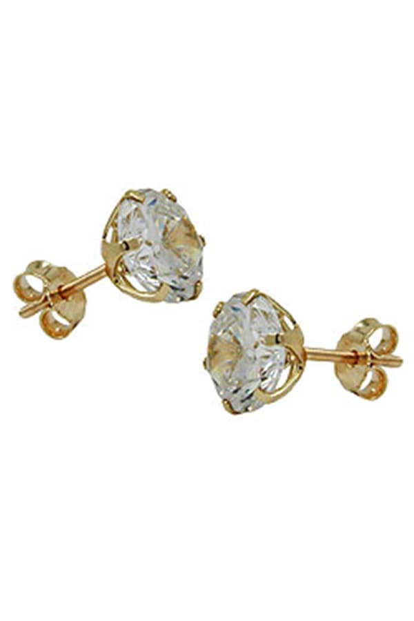 Stud Earrings 8mm Zirconia 9k Gold - GL430552
