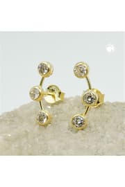 EARRINGS 3 ZIRCONIAS 8K GOLD